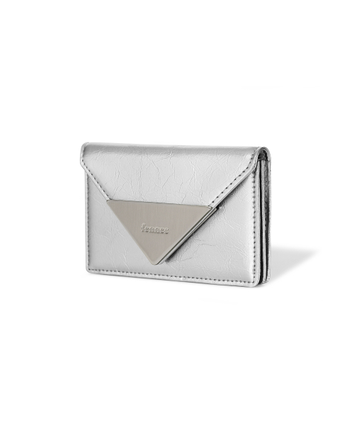 CRINKLE TRIANGLE ACCORDION POCKET - SILVER