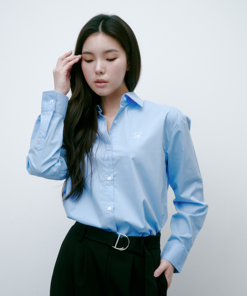 SAC 로고 오버핏 링클프리 셔츠 스카이블루 4W2317003