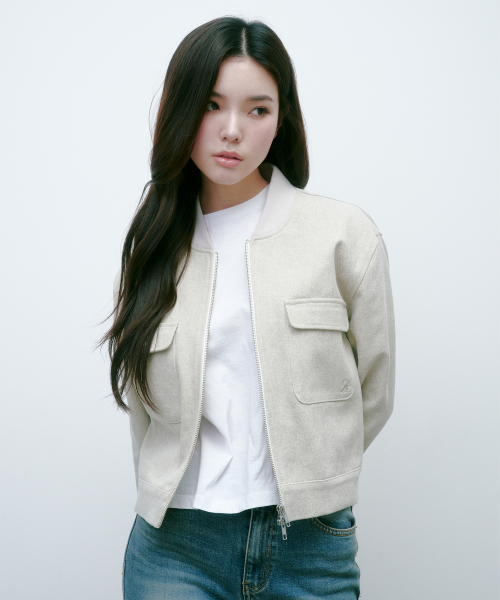 SAC 피그먼트 포켓 블루종 자켓 베이지 4W231D003