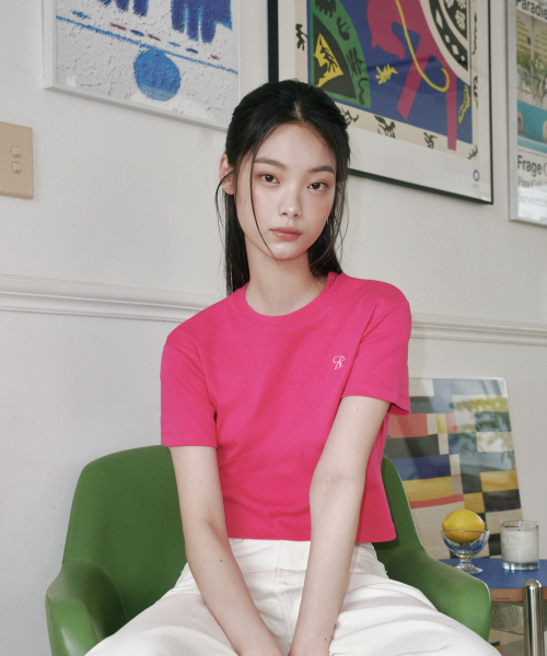 SAC 로고 크롭 티셔츠 핑크 4W2311001