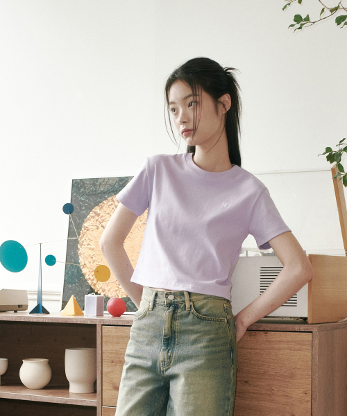 SAC 로고 크롭 티셔츠 퍼플 4W2311001