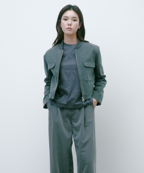SAC 피그먼트 포켓 블루종 자켓 차콜 4W231D003