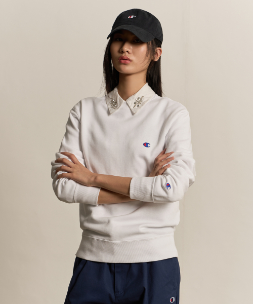 C로고 크루넥 스웨트셔츠 White