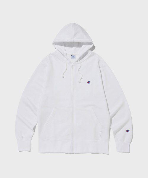 C로고 후드 집업 White