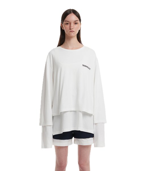 88 Layered long sleeves T-Shirt_White