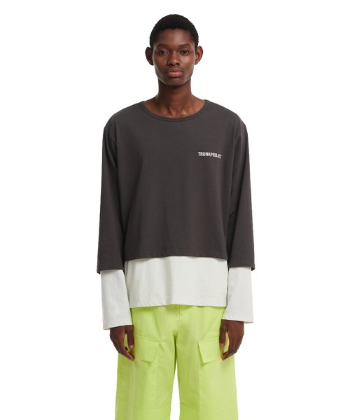 88 Layered long sleeves T-Shirt_Grey