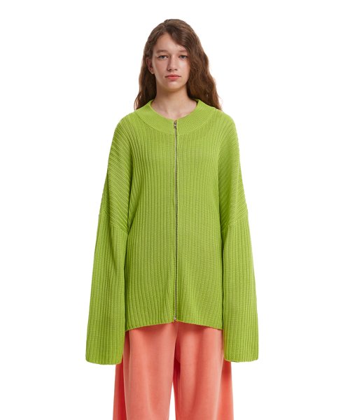 Zip-Up Cardigan_Green