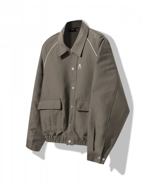 Raglan Piping Jacket (Khaki)