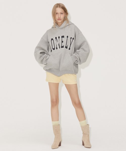 LONELY/LOVELY FLUFF HOODIE GRAY