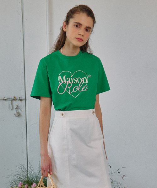 OUTLINE MAISON DE ROLA T-SHIRTS GREEN