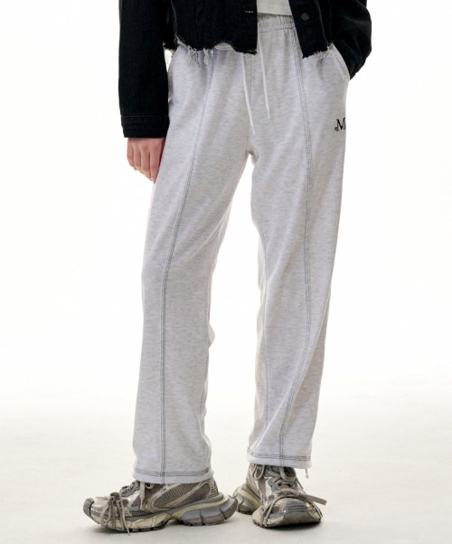 스티치 조거 팬츠 (Black,White Melange)