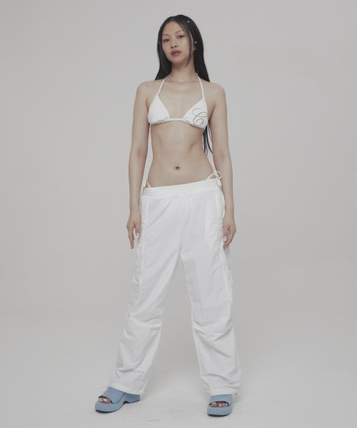 C LOGO RHINESTONE BIKINI_WHITE
