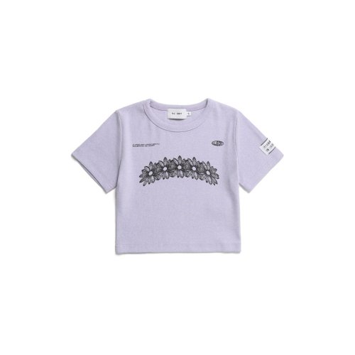 FLOWER ARTWORK CROP TOP LAVENDER