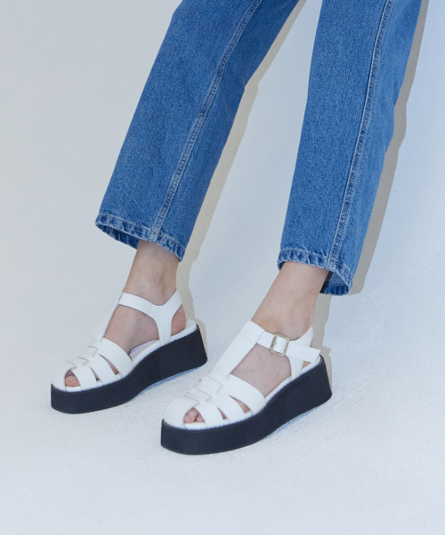 스티치 피셔맨 플랫폼 샌들 412324005 (5cm/3colors)