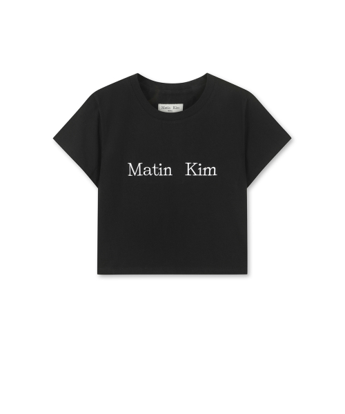 MATIN KIM LOGO CROP TOP IN BLACK