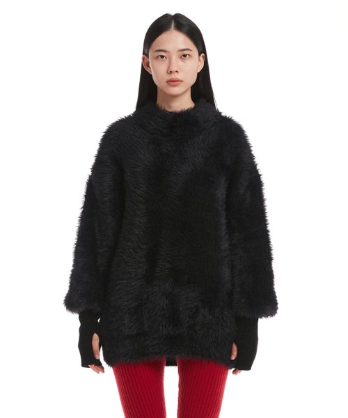 Black Brushed Knit Sweater