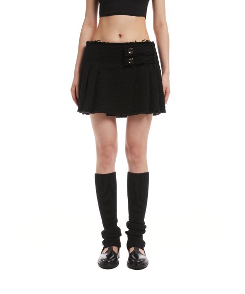 Black Pleated Mini Skirt