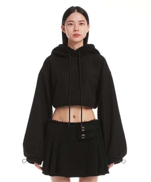 Black Crop Hoodie Jumper