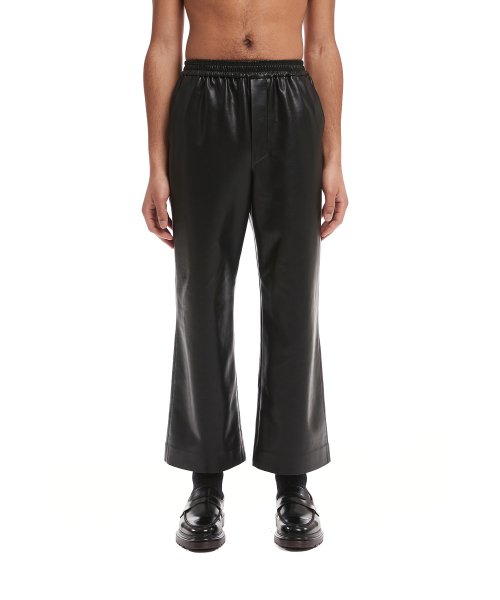 Black Faux-Leather Lounge Pants