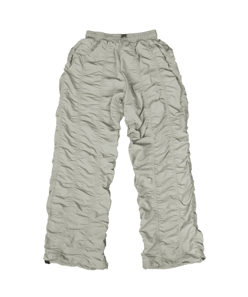 WAVE PUCKERING PANTS GREY BEIGE