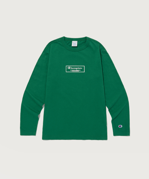 백 그래픽 프린트 롱슬리브 티셔츠 Normal Green