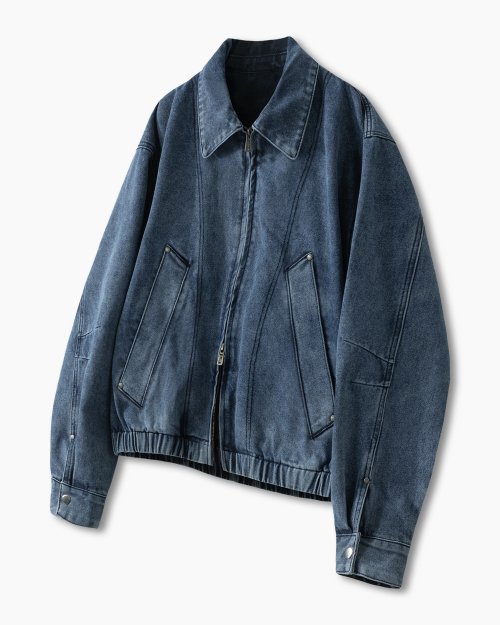 2WAY CROPPED DENIM BLOUSON JACKET_LIGHT INDIGO