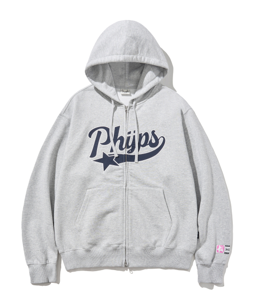 PHYPS® STAR TAIL HOODIE ZIP UP GRAY