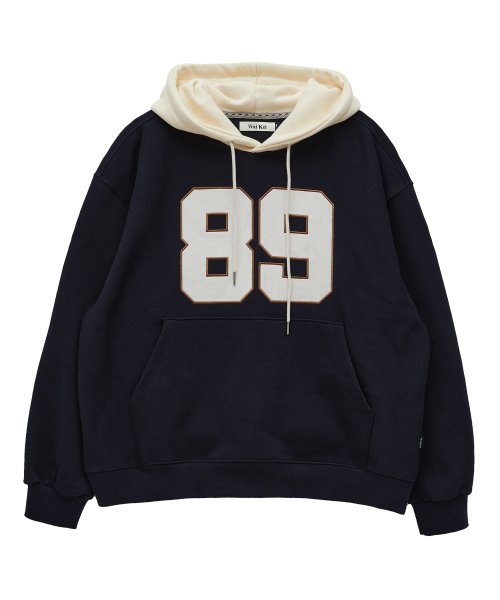 Color block 89 logo hoodie NAVY
