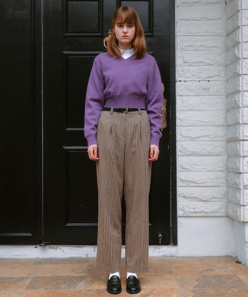 CHECK PANTS BEIGE