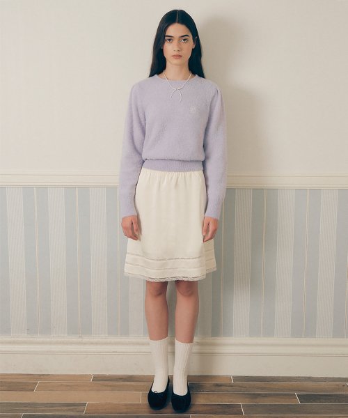 LACE SLIP SKIRT IVORY