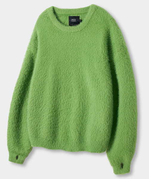 ESSENTIAL HAIRY ROUND NECK KNIT_LIGHT GREEN