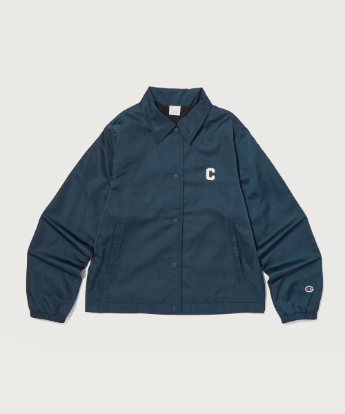 여성 C로고 기모 안감 코치 자켓 Normal Navy