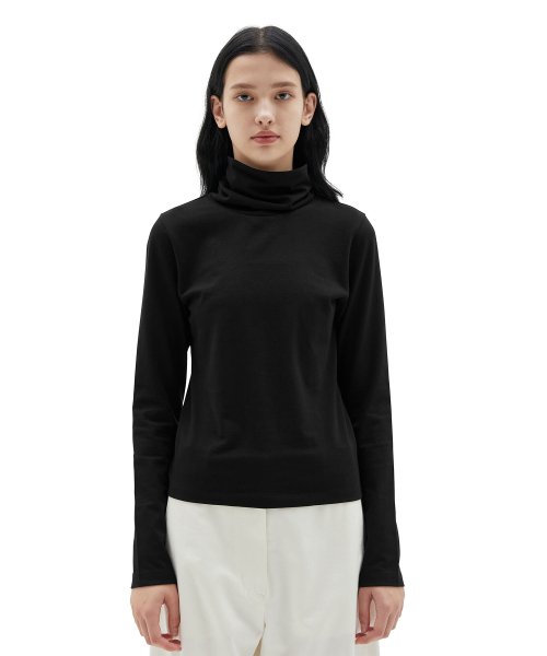 W Highneck Long Sleeve, Black