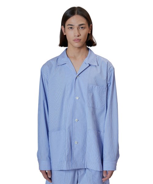 Lounge Shirt, Blue Stripe