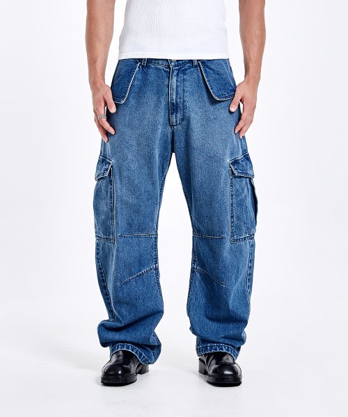 Denim cargo pants - Blue