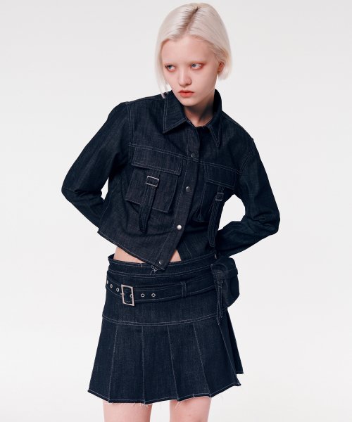 NON-FADE DENIM BELT POUCH [DARK BLUE]