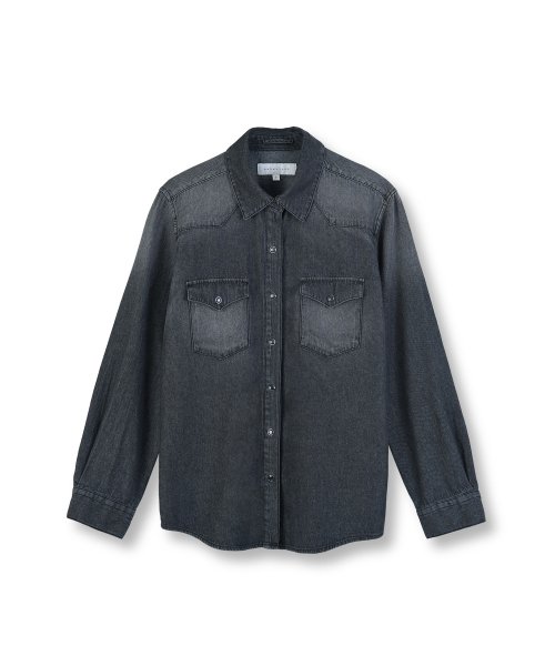 W Denim Western Shirt, Black