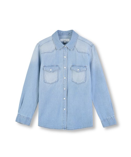 W Denim Western Shirt, Blue