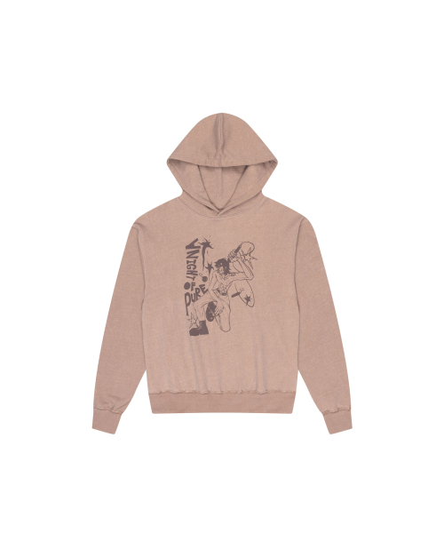 Pure Night Printed Hoodie (Brown)