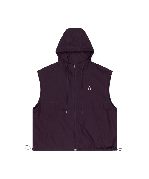 Nylon Hooded Vest (Purple)