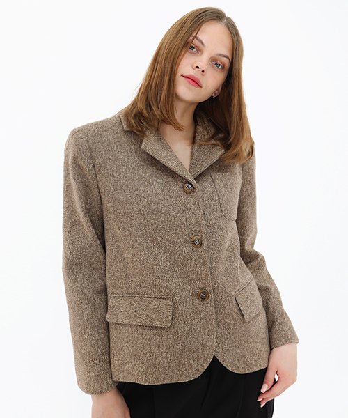 울 맬란지2 브라운 자켓 _ Wool Brown JK