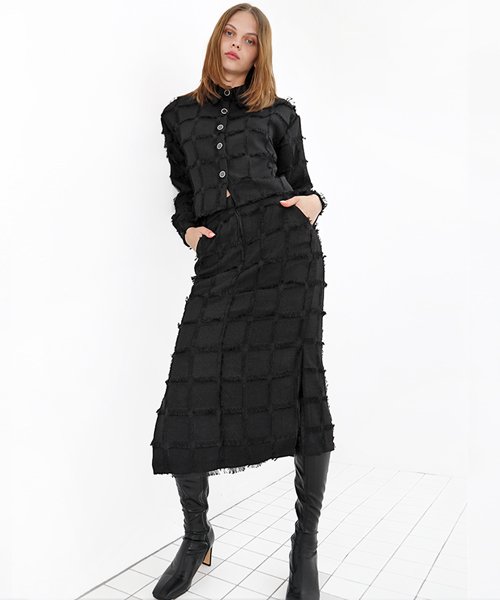 프린지 블랙 스커트 _ Fringe Black Skirt