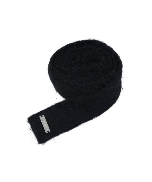 Alpaca Skinny Muffler, Black