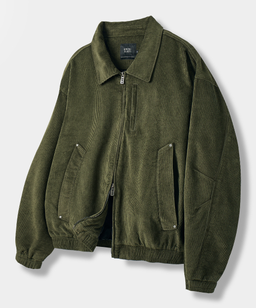 2WAY CROPPED CORDUROY DRIZZLER JACKET_OLIVE