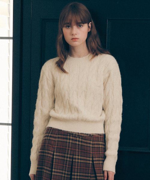 TWIST KNIT PULLOVER IVORY