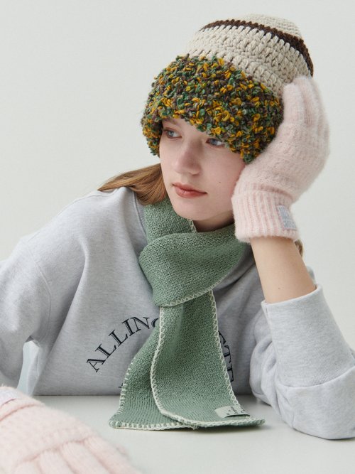 Z Stitch Knit Muffler (Mint)