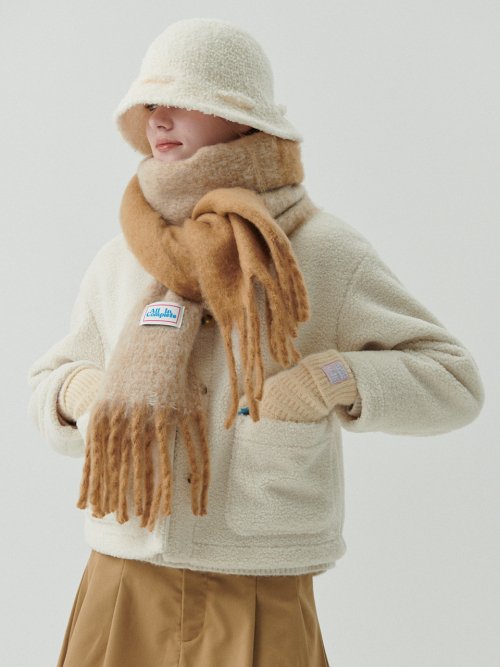 Half&Half Chunky Muffler (Beige & Sand)