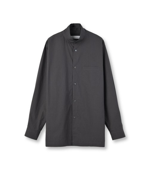 STAND COLLAR SHIRT, CHARCOAL