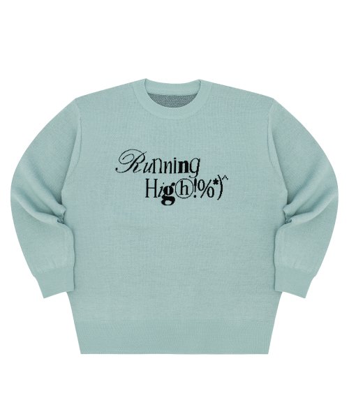MINIMAL LOGO JACQUARD KNIT PULLOVER [MINT]