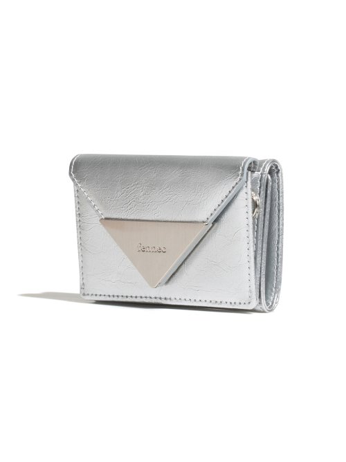 CRINKLE TRIANGLE TRIPLE WALLET D - SILVER